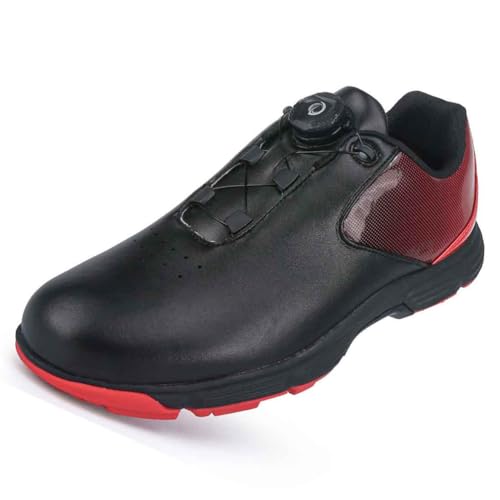 Herren Golfschuhe rutschfest Spikeless Atmungsaktiv Slip On Golf Sport Training Turnschuhe Lightwight Gym Tennisschuhe,Schwarz,48 EU von Generic