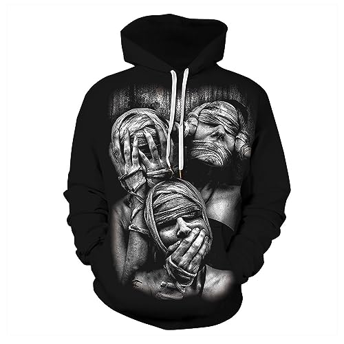 Herren Halloween Langarm Hoodie Gedruckt Pullover Taschenkostüm Komfort Atmungsaktiv Ohne Pilling von Generic