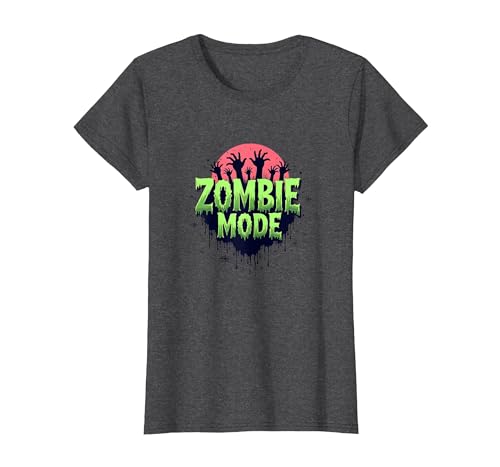 Herren Halloween Zombie Mode Gruselige Undead Grafik T-Shirt, Damen, Anthrazit Meliert, XS Herren Halloween Zombie Mode Gruselige Undead Grafik T-Shirt, Damen, Anthrazit Meliert, XS von Generic
