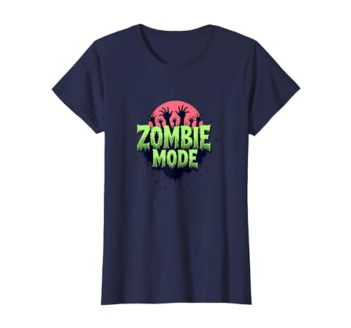 Herren Halloween Zombie Mode Gruselige Undead Grafik T-Shirt, Damen, Marineblau, XS Herren Halloween Zombie Mode Gruselige Undead Grafik T-Shirt, Damen, Marineblau, XS von Generic