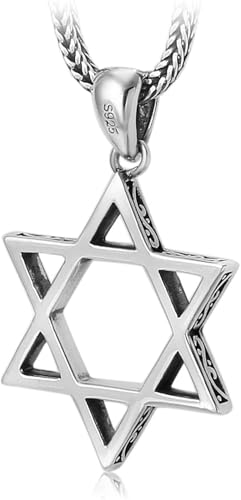 Herren-Halskette mit sechseckigem Anhänger, Gothic-Stil, S925 Sterlingsilber von Generic