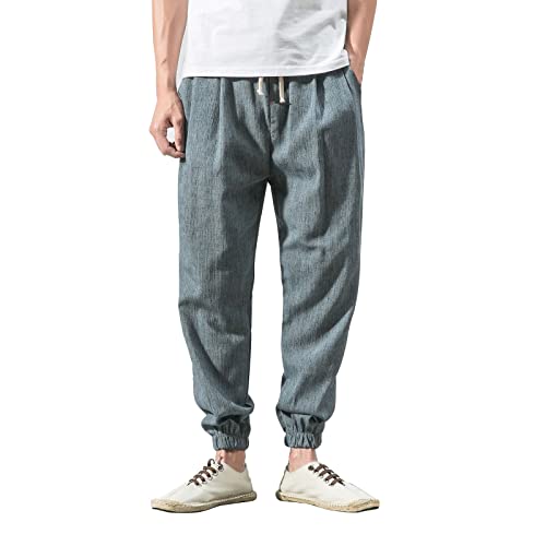 Herren Haremshose Mode Männer Aladinhose Pluderhose Yoga Goa Hosen Sarouel Baggy Freizeithose Jogginghose Kaftan Islam Islamische Kleidung Goa Hose(Hellblau,XL) von Generic