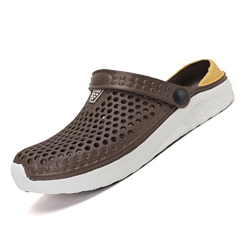 Herren Hausschuhe Flops Strand Unisex Sandalen Casual Flip Flops Männer Schuhe Outdoor Badeschuhe Leichte Sommerschuhe (Coffee, 46) von Generic