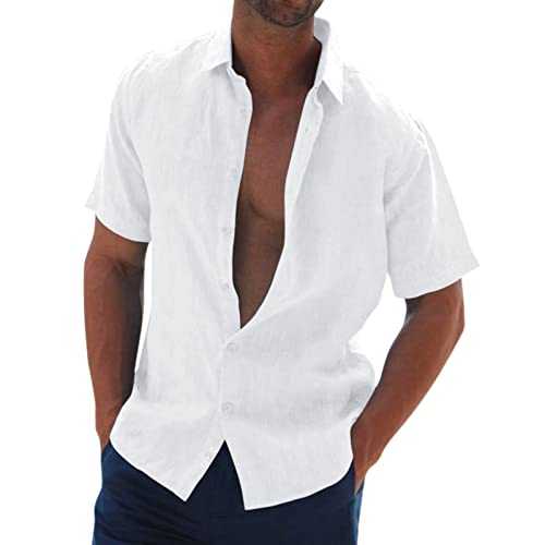 Herren Hemd Businesshemd Kurzarm Freizeithemd Herrenhemden Casual Regular Fit Bügelfrei Business Hemd Faltenfrei Formales Sommerhemd M-3XL von Generic