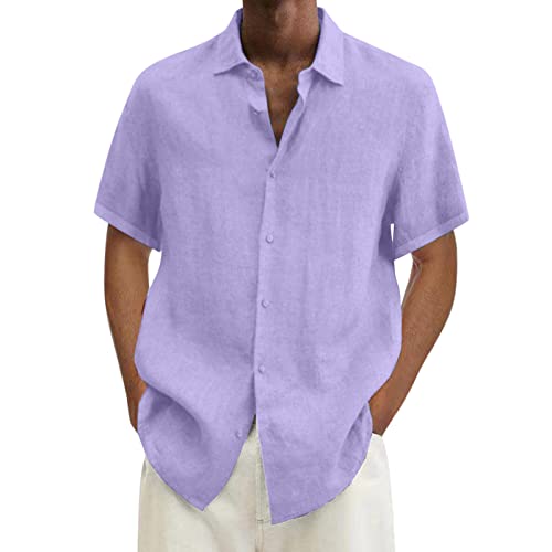 Herren Hemd Businesshemd Kurzarm Freizeithemd Herrenhemden Casual Regular Fit Bügelfrei Business Hemd Faltenfrei Formales Sommerhemd M-3XL von Generic