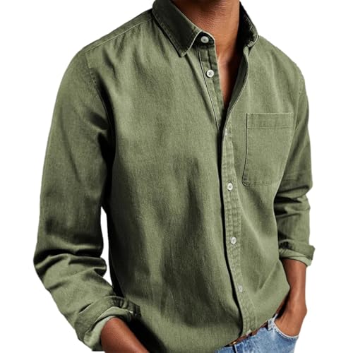 Herren-Hemd - Knöpfe Revers Hemdbluse Langarm Herbsthemd Unifarben Business Freizeit Hemden Loose Fit Arbeitshemd 3D Druck Lustige Funky Longseleeve Hochzeit Trachtenhemd Herren-Hemd - Knöpfe Revers Hemdbluse Langarm Herbsthemd Unifarben Business Freizeit Hemden Loose Fit Arbeitshemd 3D Druck Lustige Funky Longseleeve Hochzeit Trachtenhemd von Generic