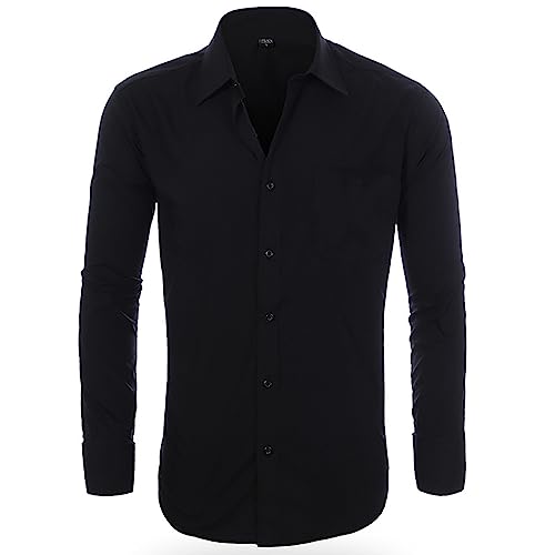 Herren Hemd Langarm Atmungsaktiv Button Down Hemd Business Regular Revers Hemd Männer Langarmhemd Freizeithemd für Sport Freizeit Arbeit Herren Hemd Langarm Atmungsaktiv Button Down Hemd Business Regular Revers Hemd Männer Langarmhemd Freizeithemd für Sport Freizeit Arbeit von Generic