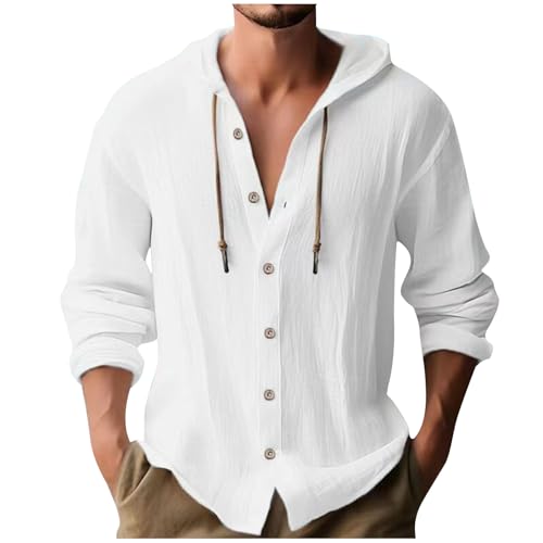 Herren Hemd Langarm Leinenhemd Button Down Freizeithemden für Herren Casual Regular Fit Shirt Sommer Strandhemd Sale Angebote Damen von Generic