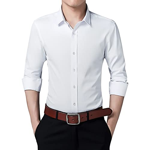 Herren Hemden Bügelfrei Regular fit Oberhemden Herren Langarm Unifarben Stretch Freizeithemden Businesshemd Anzug Hemd Schwarz Herren Hemden Bügelfrei Regular fit Oberhemden Herren Langarm Unifarben Stretch Freizeithemden Businesshemd Anzug Hemd Schwarz von Generic