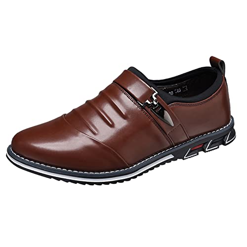 Herren Hochhackige 6Cm Spitz Zulaufende Lederschuhe Aus Echtem Herren Gefüttert Wildleder Schnürschuhe Outdoor Boots Sportlich Plate Schuhe Lässige Bootsschuhe Klassische Top Gummi Sohle von Generic