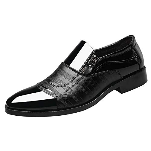 Herren Hochhackige 6cm Plain Toe Loafer Plain Toe Oxford Slip-On Halbschuhe Männer Halbschuhe Weiche Schuhe Sportlich Plate Schuhe Lässige Bootsschuhe Mit Zehenkappe Kleid Oxford for Männer von Generic