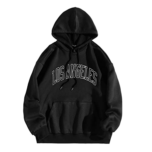 Herren Hoodie Pullover mit Kapuze Kapuzenpullover für Damen Herren Los Angeles Langarm Sweatshirt Männer Sports Hoodie für Paare Warm Pulli Sportbekleidung von Generic