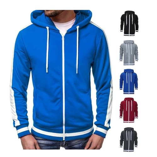 Herren Hoodie Sweatjacke Kapuzenpullover Sweatshirt Farbvarianten Kapuzenjacke Kapuzenpulli mit Reißverschluss Langarm Sport Style von Generic
