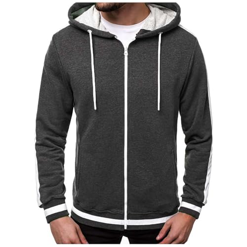 Herren Hoodie Sweatjacke Kapuzenpullover Sweatshirt Farbvarianten Kapuzenjacke Kapuzenpulli mit Reißverschluss Langarm Sport Style von Generic