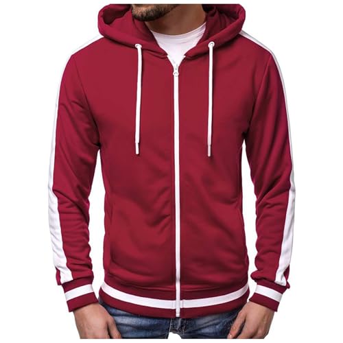 Herren Hoodie Sweatjacke Kapuzenpullover Sweatshirt Farbvarianten Kapuzenjacke Kapuzenpulli mit Reißverschluss Langarm Sport Style von Generic