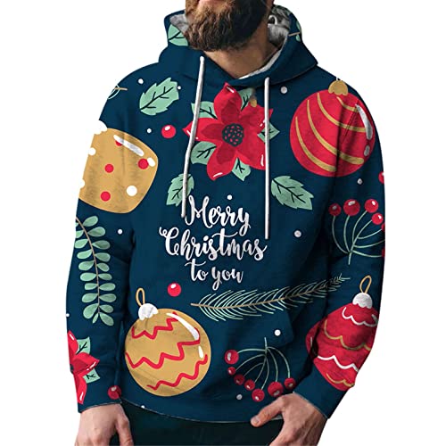 Herren Hoodies 3D Druck Weihnachten Motiv mit Tasche Weihnachten von Generic