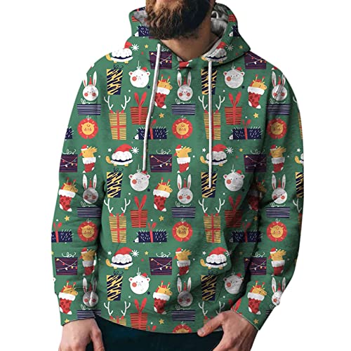 Herren Hoodies 3D Druck Weihnachten Motiv mit Tasche Weihnachten von Generic