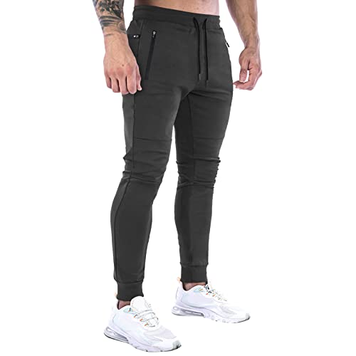Herren Hose Jogging,Casual Freizeithose Elastische Taille Männer Freizeithose Lang Sweatpants Freizeithose Basic Casual Loose Fit Sweatpants Trainingshose Slim Fit von Generic