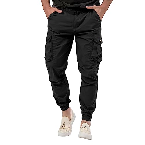 Herren Hose Lang Regular Fit Hose Skinny Jeans Strand Pumphose Stretch Straight Lange Sport Hose Jogger Cargo Pants Destroyed Hose Hose mit Taschen Schmale Passform von Generic