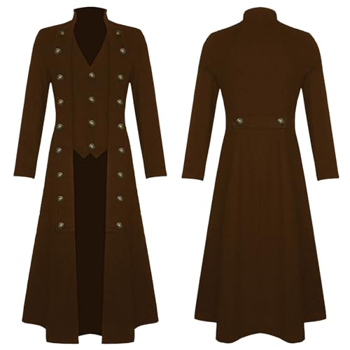 Herren Jacke Lange Steampunk Gothic Frack Mittelalter Vintage Jacke Gehrock Viktorianisch Mantel Piraten Halloween Kostüm Smoking Uniform Männer Karneval Cosplay Verkleidung Herren Jacke Lange Steampunk Gothic Frack Mittelalter Vintage Jacke Gehrock Viktorianisch Mantel Piraten Halloween Kostüm Smoking Uniform Männer Karneval Cosplay Verkleidung von Generic