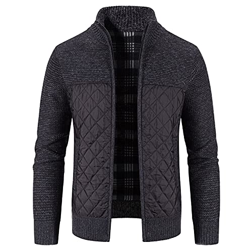 Herren Jacke übergangsjacke,Winter Wasserdicht Warme Daunenjacken Leicht Gefüttert Steppjacke Atmungsaktiv Wintermantel mit Stehkragen Zip Outdoor Winterjacke (Black, XXL) von Generic