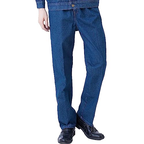 Herren Jeans Hose Stretch Denim Männer Jeanshose Lang Slim Fit Streetwear Designer Hose Denim (Blau,XL) von Generic