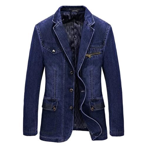 Herren Jeansjacke Jacke Jeans Sakko Winterjacke Slim Fit Denim Blazer Übergangsjacke Herbstjacke Vintage Herrenjacke Winter Übergangs Denim Bikerjacke Jeansjacken Freizeitjacke für Wandern von Generic