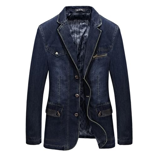 Herren Jeansjacke Jacke Jeans Sakko Winterjacke Slim Fit Denim Blazer Übergangsjacke Herbstjacke Vintage Herrenjacke Winter Übergangs Denim Bikerjacke Jeansjacken Freizeitjacke für Wandern von Generic