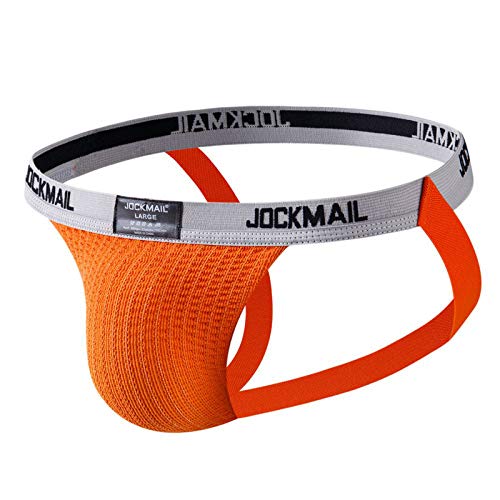 Herren Jocks Men String Tanga Jocks Stretch Tanga Slip Männer Unterhosen Jockstraps Sport Tangaslip Atmungsaktiv Sportunterwäsche Orange XXL von Generic