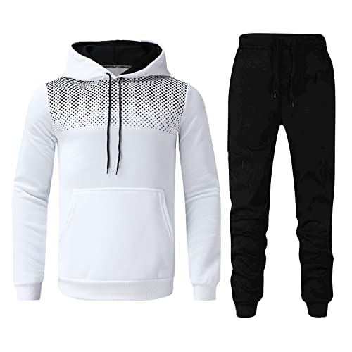 Herren Jogginganzug Freizeitanzug Sportanzug Leisure Suit Tracksuit Tracksuit Joggingsuit Trainingsanzug Sportbekleidung Hausanzug Comfortable Breathable 2-piece Fitness Langarm Sweatshirt von Generic