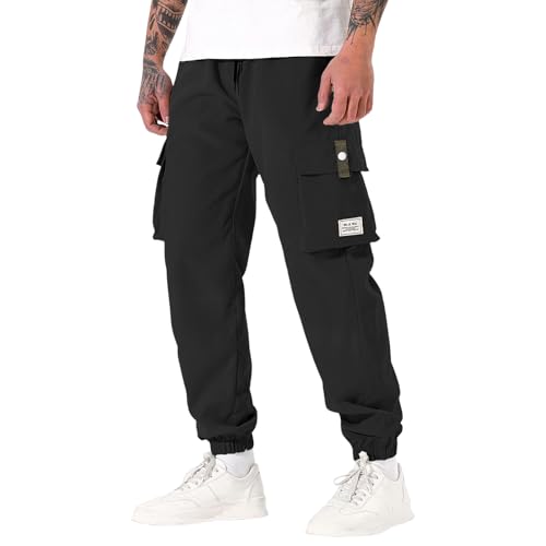 Herren Jogginghose Stoffhose Wanderhose Zip Off Einfarbig Lange Sporthose Mit Taschen Causal Leicht Outdoor Sport Bequeme Straight Bein Hiking Pants Men Bekleidung Für von Generic