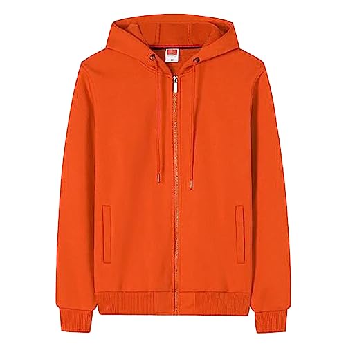 Herren Kapuzenjacke Hoodie Basic Reißverschluss Sweat Jacken Hoody Sweatshirt Kapuzenjacke Kapuzenpullover Sweatshirt Hoodie Pullover Geschenke Für Männer Jungen Herren Orange XXL von Generic