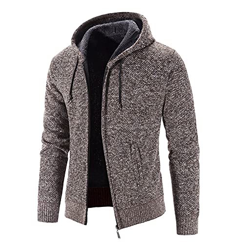Herren Kapuzenjacke Sweatjacke Hoodie mit Reißverschluss Herren Sweatshirt Sweatjacke Printed Sweater Sweat-Jacke Kapuzen Pullover Langarm Kapuzenpullover (Coffee#2, XXL) von Generic