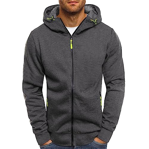 Herren-Kapuzenpullover, Sweatshirt, Jacken, leicht, langärmelig, mit Reißverschluss, M-76XL von Generic