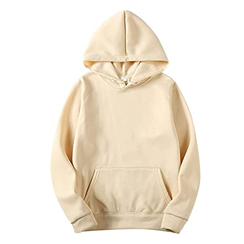 Herren Kapuzenpullover Herren-Oversize Rundhalsausschnitt Kapuzen Langarm Basic Sweatshirt Pullover Unisex-Fleece-Sweatshirt Mit Kapuze Einfarbig Street Kapuzenpullover Kapuzenjacke mit Taschen von Generic