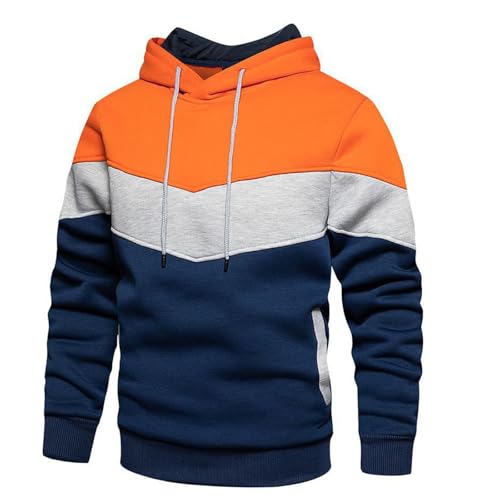 Herren Kapuzenpullover Patchwork Pullover Camouflage Hoodie Y2K Langarm Farbblock Sweatshirt Winter Warm Strickjacke Basic Winterjacke Kordelzug Sweatjacke Geschenke von Generic
