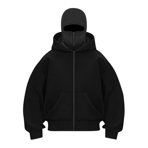Herren Kapuzenpullover Winter mit Sturmhaube Casual Hoodie Herren mit Reißverschluss und Tasche Winddicht Warme Jacke Sweatshirt Locker von Generic