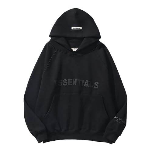 Herren Kapuzenpullover Y2K Hoodie Oversized Doppellinie Geklebte 3D-Buchstaben Hip Hop Paare Pullover Sportbekleidung Unisex-Fleece-Sweatshirt Mit Kapuze von Generic