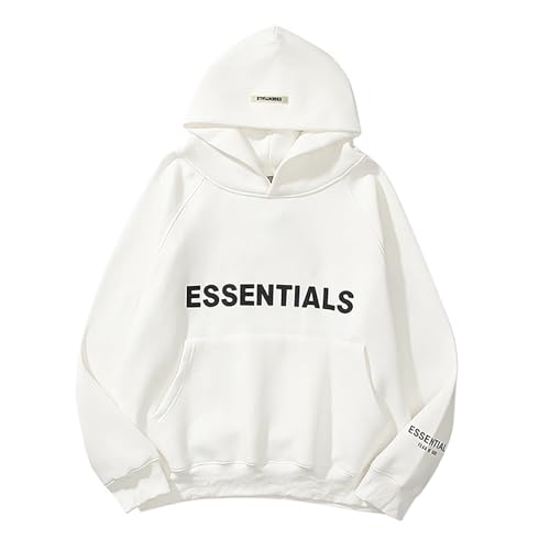 Herren Kapuzenpullover Y2K Hoodie Oversized Doppellinie Geklebte 3D-Buchstaben Hip Hop Paare Pullover Sportbekleidung Unisex-Fleece-Sweatshirt Mit Kapuze von Generic