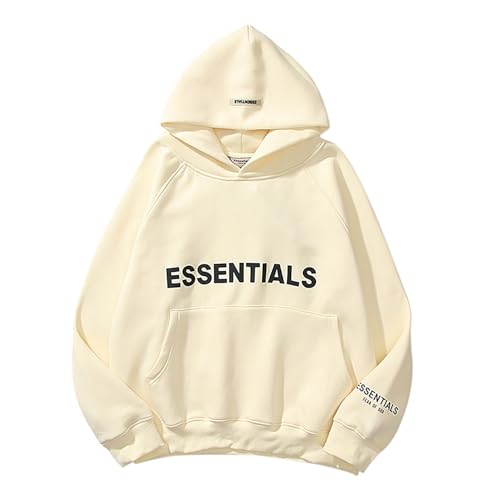 Herren Kapuzenpullover Y2K Hoodie Oversized Doppellinie Geklebte 3D-Buchstaben Hip Hop Paare Pullover Sportbekleidung Unisex-Fleece-Sweatshirt Mit Kapuze von Generic