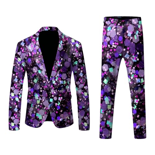 Herren Karnevals Anzug Set 3D Digitaldruck leichtes Business Anzug Jacken Hosen Set Verrückte Anzüge Goldener Karnevalsanzug Aufdruck Hose zweiteiliges Set Jogging Set Pailletten Sakko Gold Glitzer Herren Karnevals Anzug Set 3D Digitaldruck leichtes Business Anzug Jacken Hosen Set Verrückte Anzüge Goldener Karnevalsanzug Aufdruck Hose zweiteiliges Set Jogging Set Pailletten Sakko Gold Glitzer von Generic