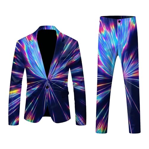 Herren Karnevals Anzug Set 3D Digitaldruck leichtes Business Anzug Jacken Hosen Set Verrückte Anzüge Goldener Karnevalsanzug Aufdruck Hose zweiteiliges Set Jogging Set Pailletten Sakko Gold Glitzer Herren Karnevals Anzug Set 3D Digitaldruck leichtes Business Anzug Jacken Hosen Set Verrückte Anzüge Goldener Karnevalsanzug Aufdruck Hose zweiteiliges Set Jogging Set Pailletten Sakko Gold Glitzer von Generic