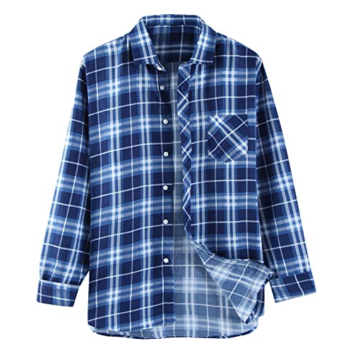 Herren Karohemd Slim Fit Freizeithemd Langarm Blau Weiß Schwarz Gestreiftes Karierte Arbeitshemd Button-down Business Hemd Herren Sommer Alltagskleidung Hochwertige Strandhemd große größen XL-5XL von Generic