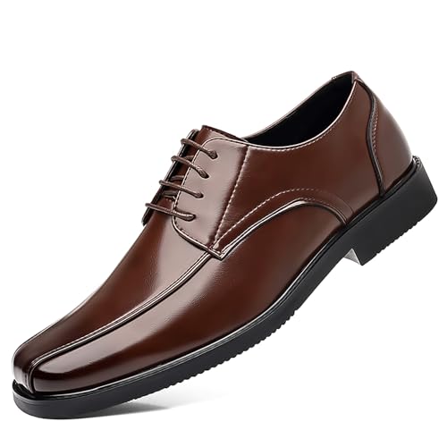 Herren Klassische Formelle Oxford Schnürschuhe Aus PU Leder Für Smoking Hochzeit Und Business,Braun,44.5 EU von Generic