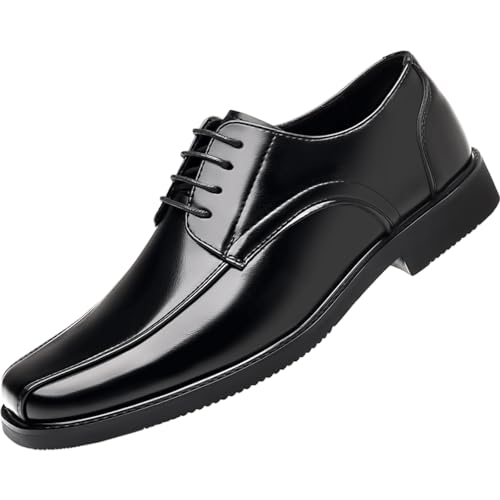 Herren Klassische Formelle Oxford Schnürschuhe Aus PU Leder Für Smoking Hochzeit Und Business,Schwarz,44.5 EU von Generic