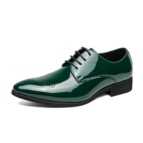 Herren Kleid Schuhe Casual Leder Oxford Schnürung Formale Schuhe Spitze Zehe Mode Party Hochzeit Business Schuhe,Grün,45 EU Herren Kleid Schuhe Casual Leder Oxford Schnürung Formale Schuhe Spitze Zehe Mode Party Hochzeit Business Schuhe,Grün,45 EU von Generic