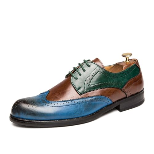 Herren Kleid Schuhe Leichtes Leder Formell Business Oxford Schuhe Brogue Schnürdesign,Blau,42 EU Herren Kleid Schuhe Leichtes Leder Formell Business Oxford Schuhe Brogue Schnürdesign,Blau,42 EU von Generic
