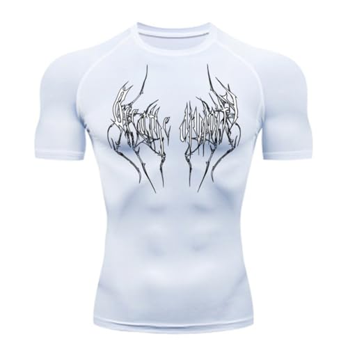 Herren Kompressionsshirt Fitness Gym Rashgard Sports Running T-Shirt Top Schnell trocknendes Kurzarm-T-Shirt,16,S von Generic