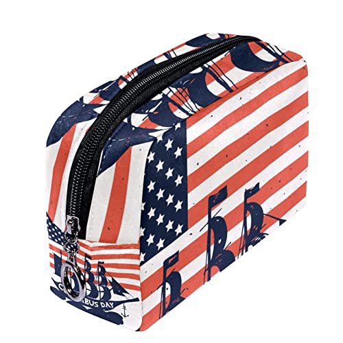 Herren Kulturbeutel, Reise Kulturbeutel, Dopp Kit für Männer, Reise Badezimmer Tasche Herren Rasierset, Reise Kit Kleine Taschen für Männer,Columbus Day Usa Flagge von Generic