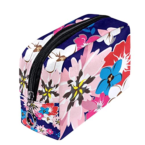 Herren Kulturbeutel, Reise Kulturbeutel, Dopp Kit für Männer, Reise Badezimmer Tasche Herren Rasierset, Reise Kit Kleine Taschen für Männer,Moderne Cartoon Blumen Marine Blau Rosa von Generic